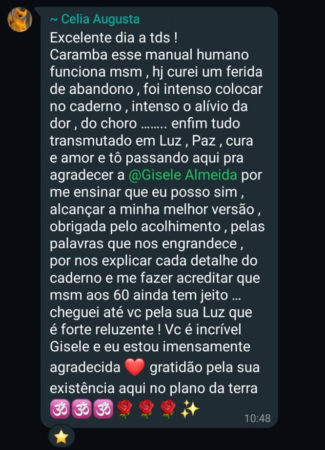 Depoimento de aluno da Gisele Almeida