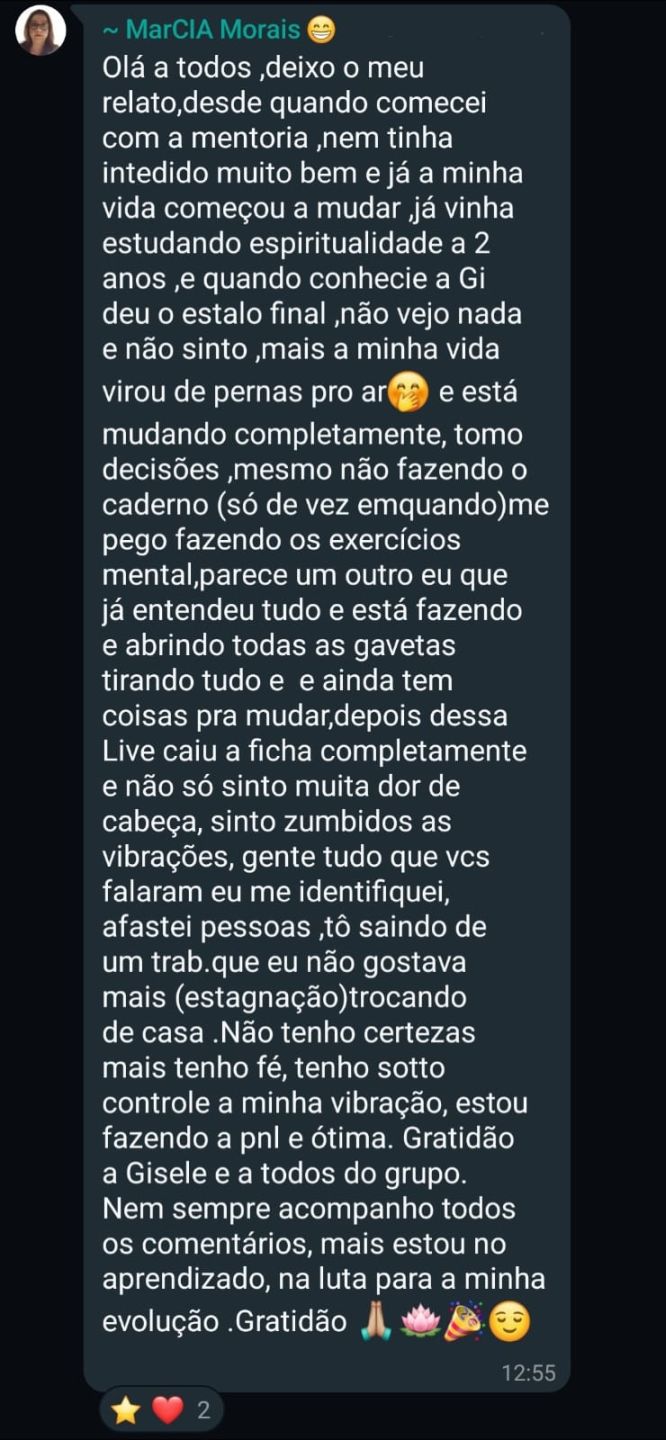 Depoimento de aluno da Gisele Almeida